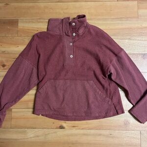 REI Co-op Fleece Pullover Wallace lake medium brown burgundy euc cotton